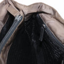 PRADA Hand Bag Nylon Beige Silver Auth 166683-19