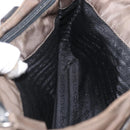 PRADA Hand Bag Nylon Beige Silver Auth 166683-22