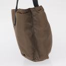 PRADA Hand Bag Nylon Beige Silver Auth 166683-4
