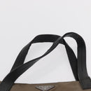 PRADA Hand Bag Nylon Beige Silver Auth 166683-8
