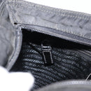 PRADA Shoulder Bag Nylon Black Silver Auth 166684-21