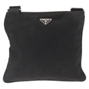 PRADA Shoulder Bag Nylon Black Silver Auth 166684-13