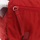 PRADA Shoulder Bag Nylon Red Silver Auth 166685-16