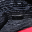 PRADA Shoulder Bag Nylon Red Silver Auth 166685-18