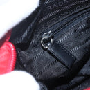 PRADA Shoulder Bag Nylon Red Silver Auth 166685-19
