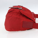 PRADA Shoulder Bag Nylon Red Silver Auth 166685-5
