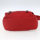 PRADA Shoulder Bag Nylon Red Silver Auth 166685-9