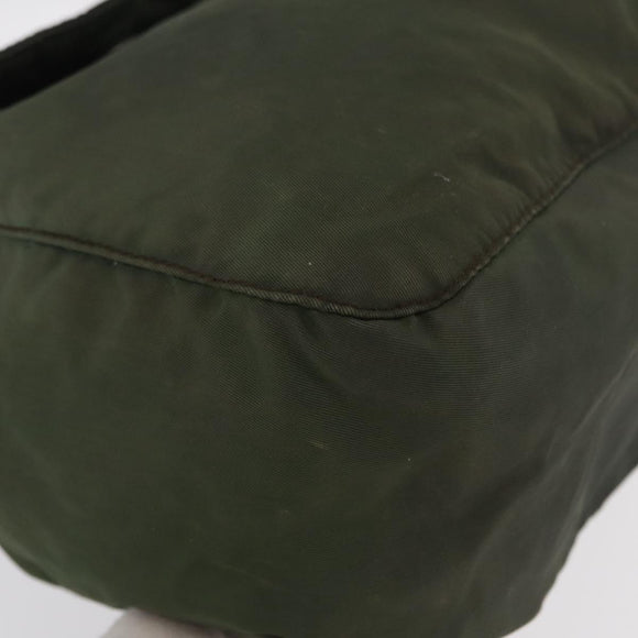 PRADA Backpack Nylon Khaki Silver Auth 166688