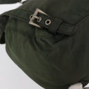 PRADA Backpack Nylon Khaki Silver Auth 166688-18