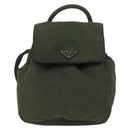 PRADA Backpack Nylon Khaki Silver Auth 166688-13