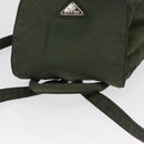 PRADA Backpack Nylon Khaki Silver Auth 166688-6