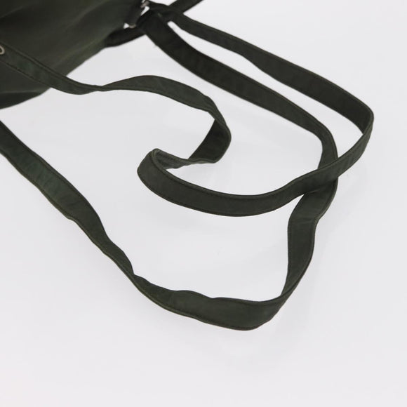 PRADA Backpack Nylon Khaki Silver Auth 166688