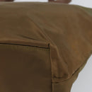PRADA Tote Bag Nylon Khaki Silver Auth 166690-15