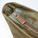 PRADA Tote Bag Nylon Khaki Silver Auth 166690-18