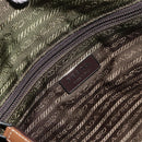 PRADA Tote Bag Nylon Khaki Silver Auth 166690-19