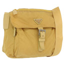 PRADA Shoulder Bag Nylon Yellow Silver Auth 166691-1