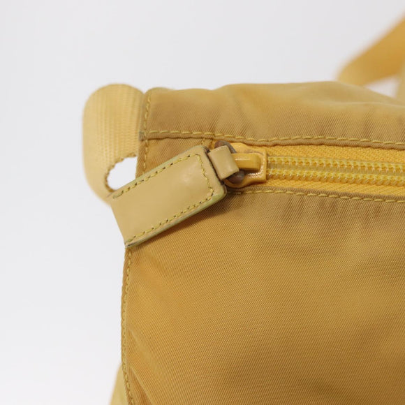 PRADA Shoulder Bag Nylon Yellow Silver Auth 166691