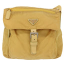 PRADA Shoulder Bag Nylon Yellow Silver Auth 166691-13