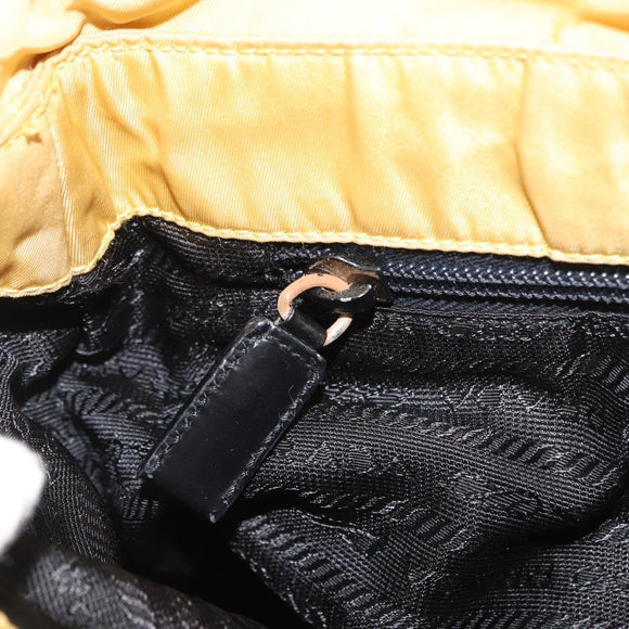 PRADA Shoulder Bag Nylon Yellow Silver Auth 166691