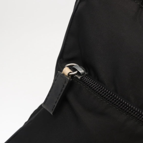 PRADA Shoulder Bag Nylon Black Silver Auth 166693