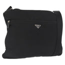 PRADA Shoulder Bag Nylon Black Silver Auth 166693-1