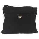 PRADA Shoulder Bag Nylon Black Silver Auth 166693-13