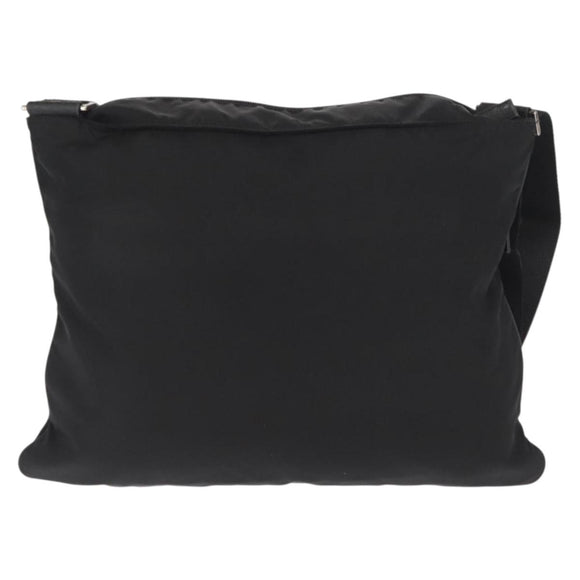 PRADA Shoulder Bag Nylon Black Silver Auth 166693