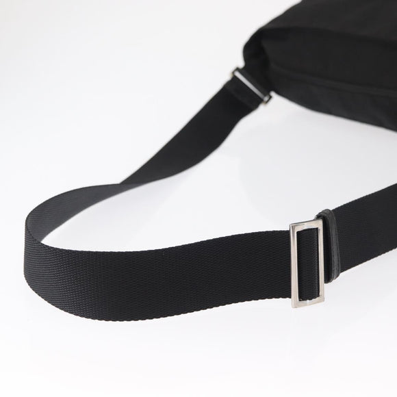 PRADA Shoulder Bag Nylon Black Silver Auth 166693