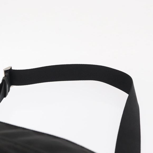 PRADA Shoulder Bag Nylon Black Silver Auth 166693