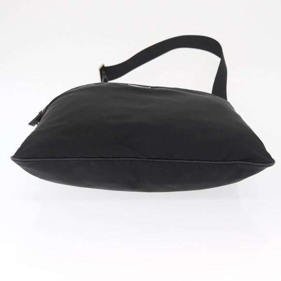 PRADA Shoulder Bag Nylon Black Silver Auth 166693