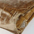 PRADA Hand Bag Velor Beige Silver Auth 166694-15