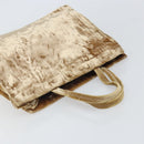 PRADA Hand Bag Velor Beige Silver Auth 166694-6