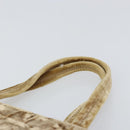 PRADA Hand Bag Velor Beige Silver Auth 166694-8