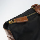 PRADA Hand Bag Nylon Leather Black Silver Auth 166695-10