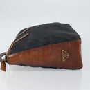 PRADA Hand Bag Nylon Leather Black Silver Auth 166695-4
