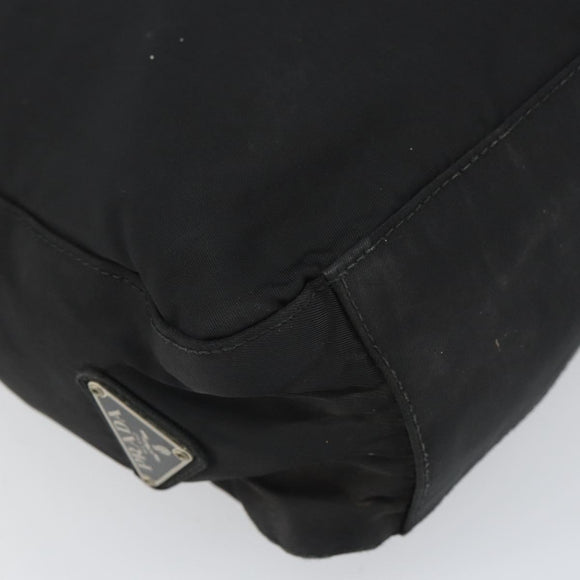 PRADA Tragetasche Nylon Schwarz Silber Original 166698