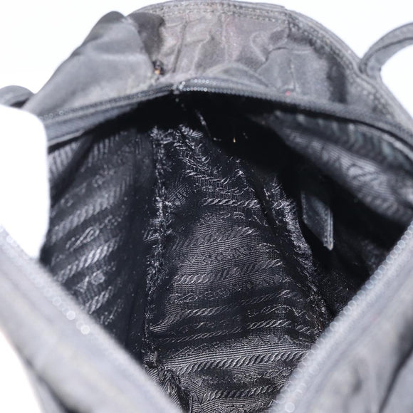 PRADA Tragetasche Nylon Schwarz Silber Original 166698