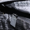 PRADA Tote Bag Nylon Black Silver Auth 166698-23