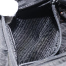 PRADA Tragetasche Nylon Schwarz Silber Original 166698-24