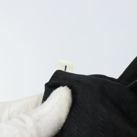 PRADA Tragetasche Nylon Schwarz Silber Original 166698