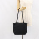 PRADA Tote Bag Nylon Black Silver Auth 166698-25