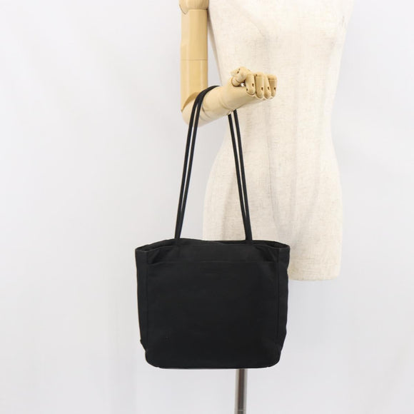 PRADA Tote Bag Nylon Black Silver Auth 166698