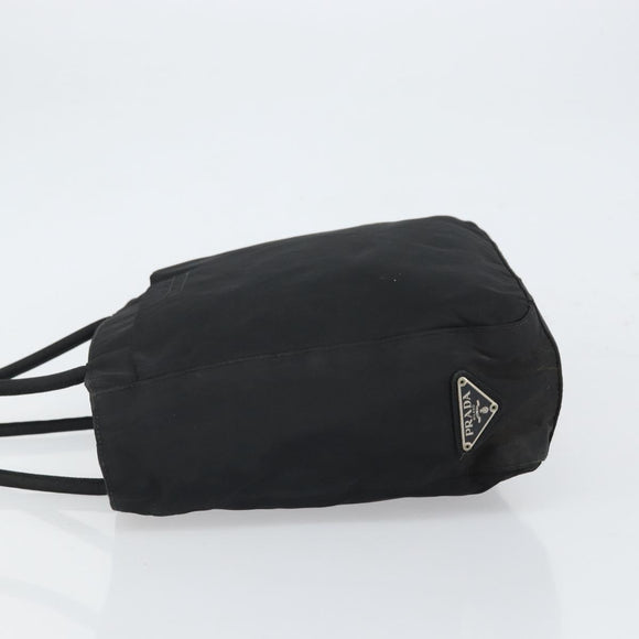 PRADA Tragetasche Nylon Schwarz Silber Original 166698