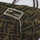 FENDI Zucca Canvas Tote Bag Black Brown Auth 166699-9