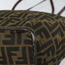 FENDI Zucca Canvas Tote Bag Black Brown Auth 166699-15