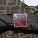 FENDI Zucca Canvas Tote Bag Black Brown Auth 166699-18