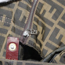 FENDI Zucca Canvas Tote Bag Black Brown Auth 166699-21