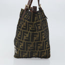 FENDI Zucca Canvas Tote Bag Black Brown Auth 166699-3