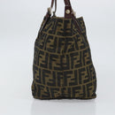 FENDI Zucca Canvas Tote Bag Black Brown Auth 166699-4