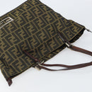 FENDI Zucca Canvas Tote Bag Black Brown Auth 166699-6